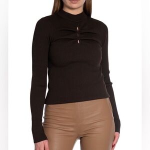 Y.A.S Brown Knit Sweater Top‎ NWT